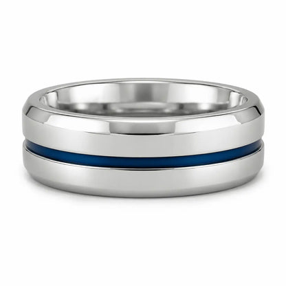 Mens Promise Rings Blue 8mm