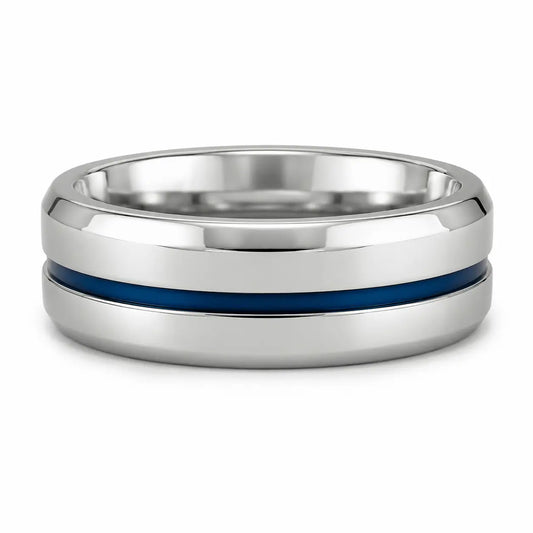 Mens Promise Rings Blue 8mm