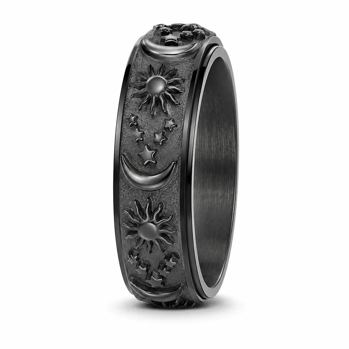 Sun and Moon Stars Couple Spinner Rings