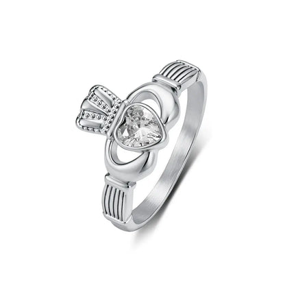 Personalized Claddagh Heart Ring