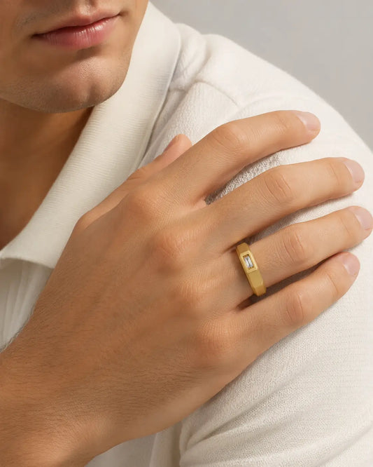 Gold Personalized Ring for Men