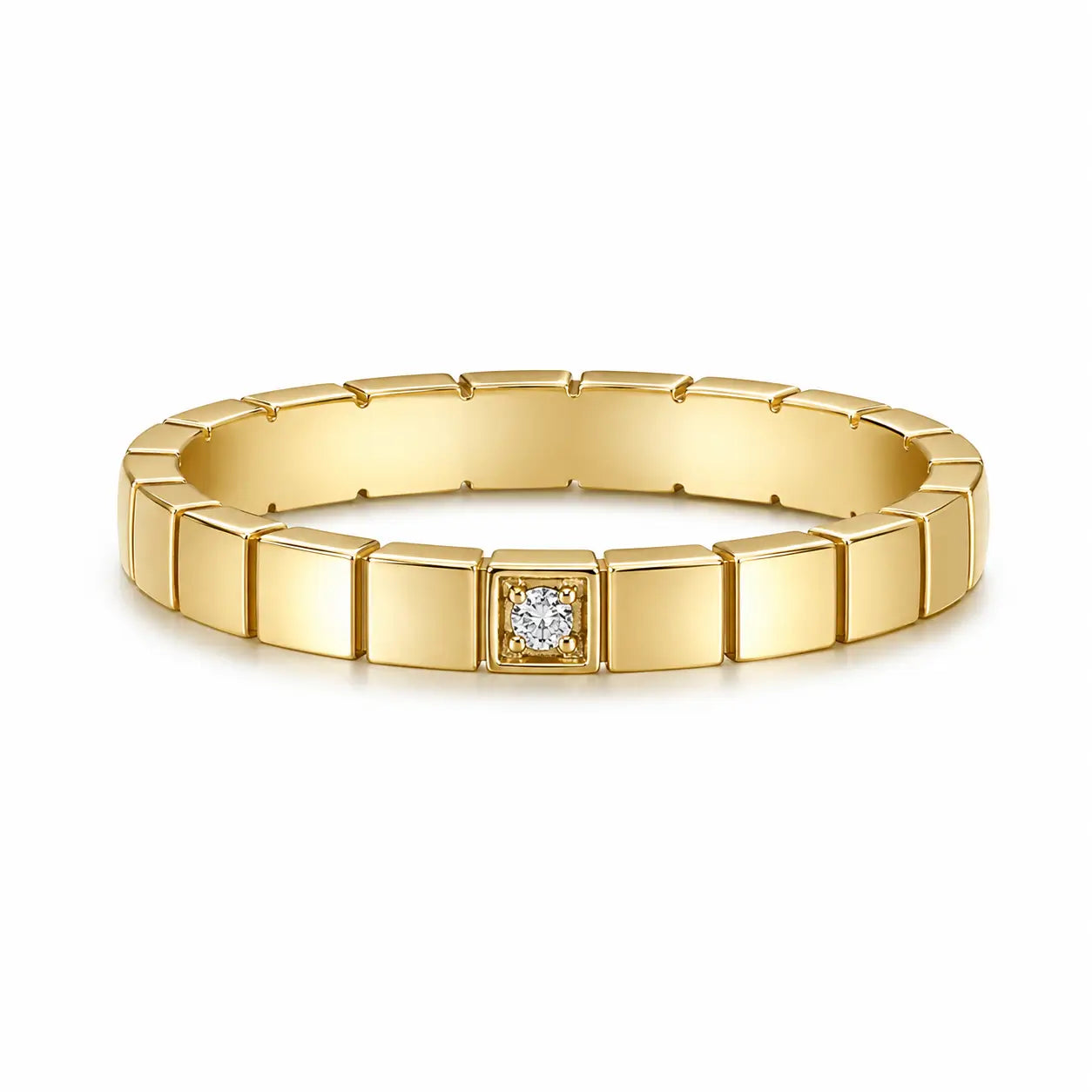 Personalized Gold Geometric Ring