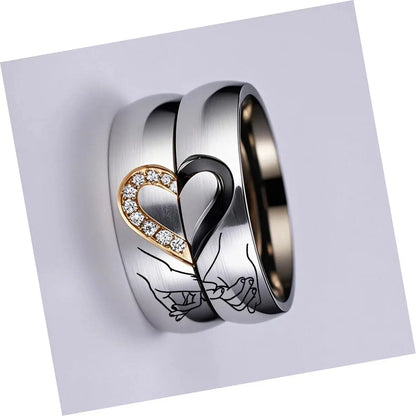 Pinky Promise Heart Couple Rings
