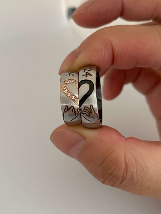 Pinky Promise Heart Rings