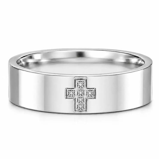 Crossline Silver Ring