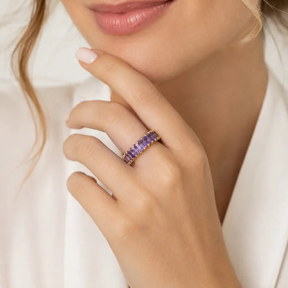 Pink Baguette Eternity Ring