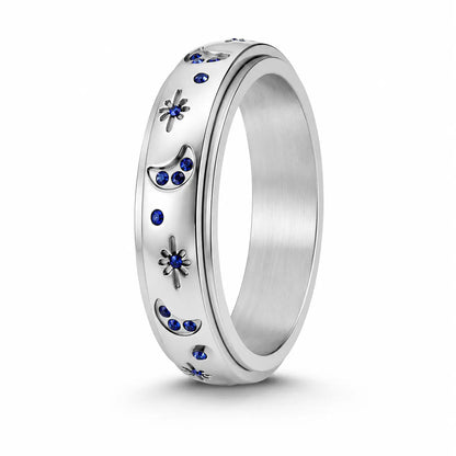 Moon & Star Spinner Ring