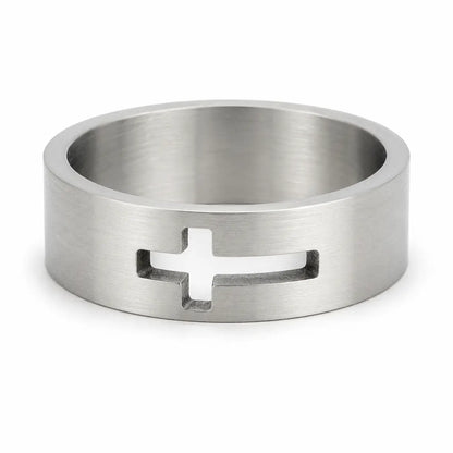 Open Cross Faith Ring
