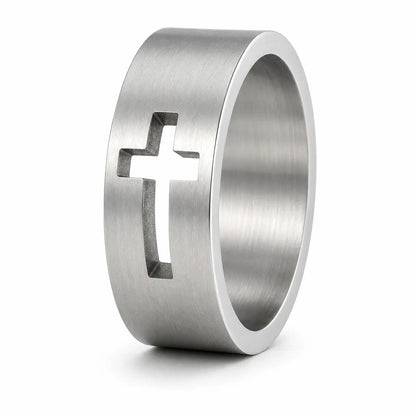 Open Cross Faith Ring