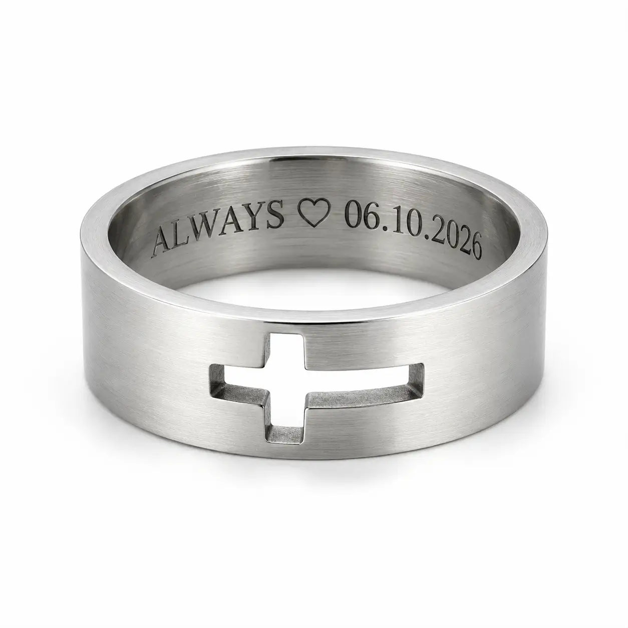 Open Cross Faith Ring