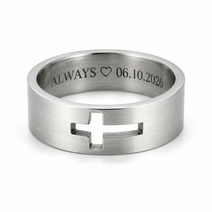 Open Cross Faith Ring