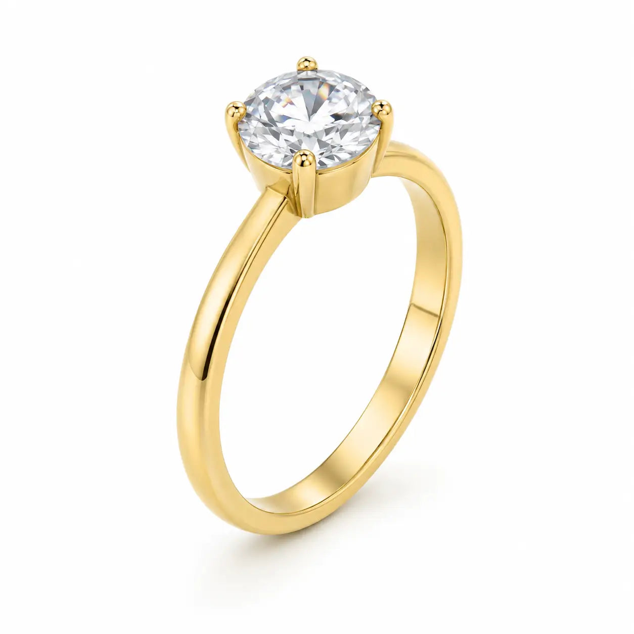 Gold Solitaire Proposal Ring