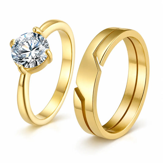 Gold Tone Couple Rings