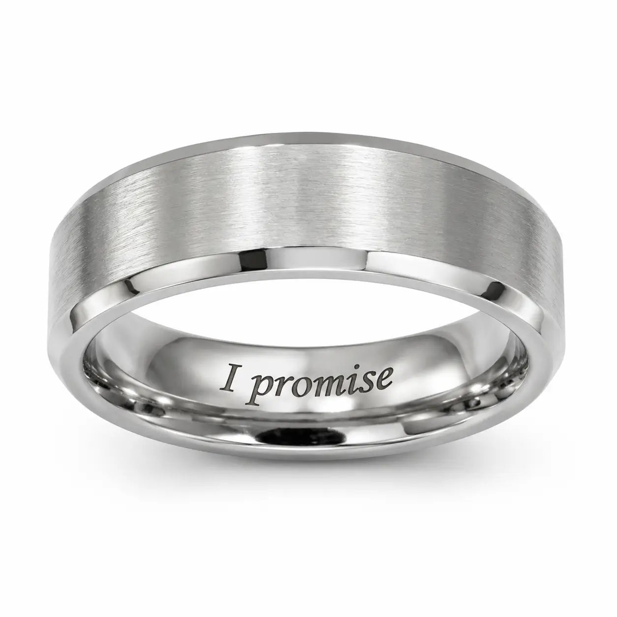 Engraved Beveled Band 8mm