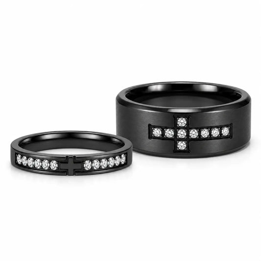 Cross Promise Ring Set