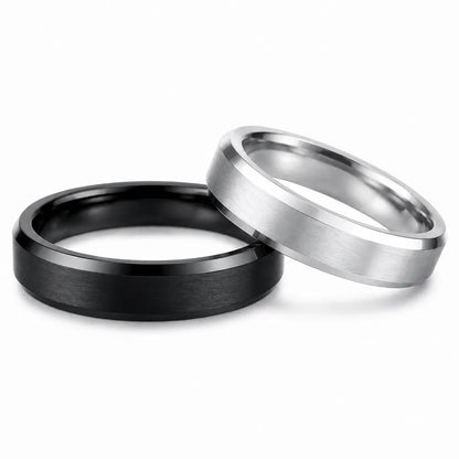 Engraved Couple Promise Rings Unisex