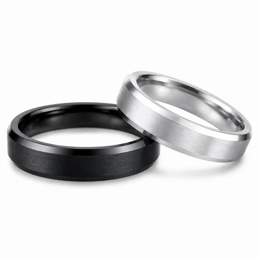 Engraved Couple Promise Rings Unisex