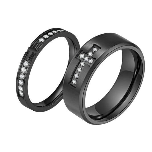 Cross Promise Ring Set