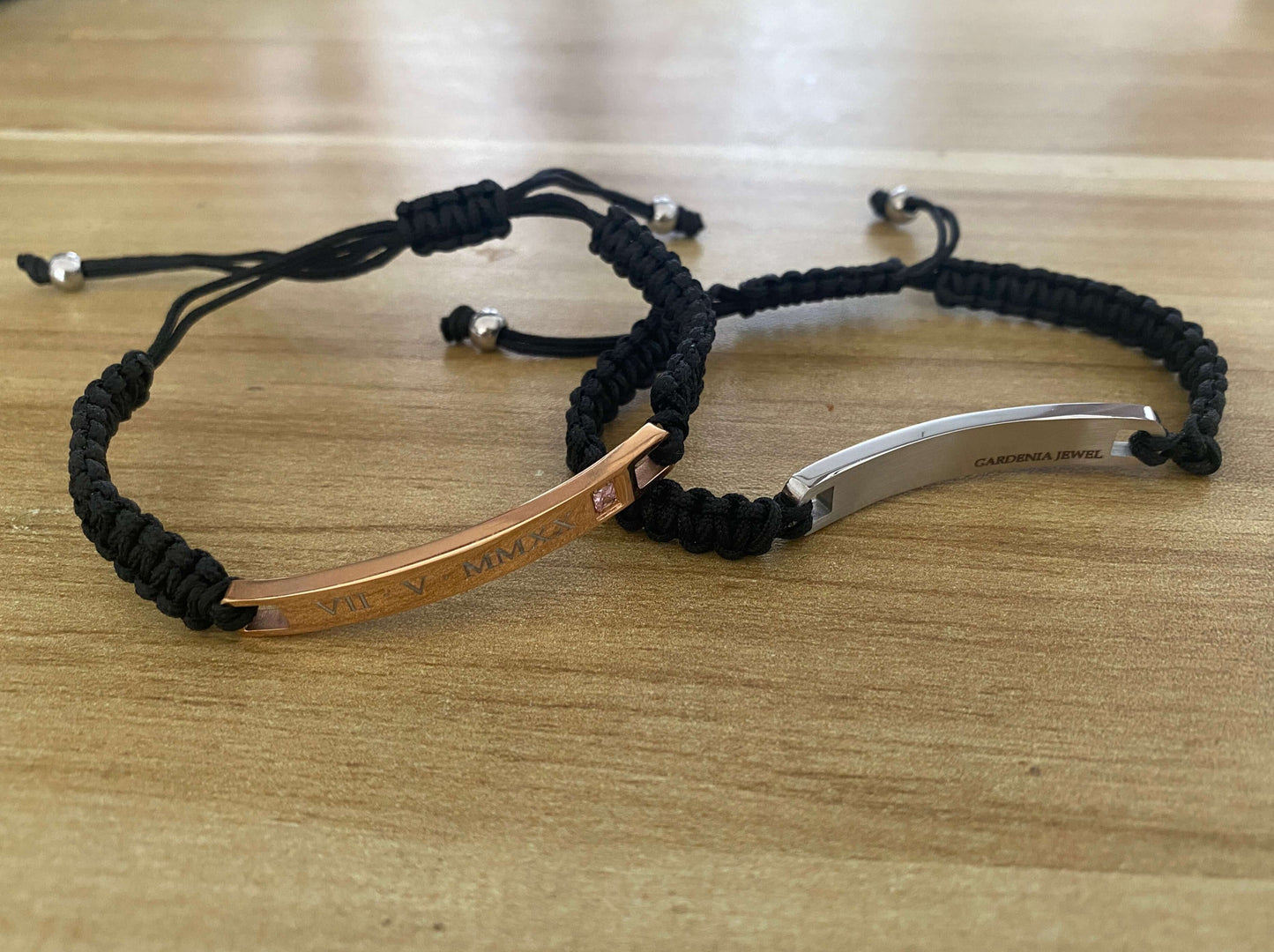 Matching Nameplate ID Couple Bracelets