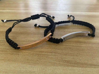Matching Nameplate ID Couple Bracelets