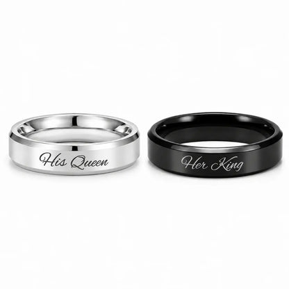 Engraved Promise Rings for Couple
