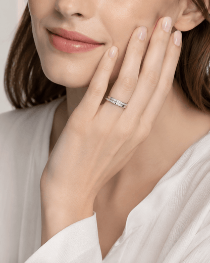 Custom Engraved Rhinestone Promise Ring for Women