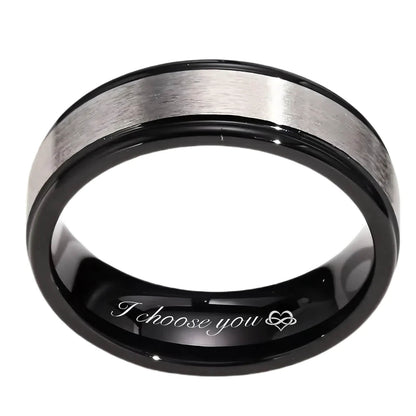 Black Simple Titanium Steel Men's Band