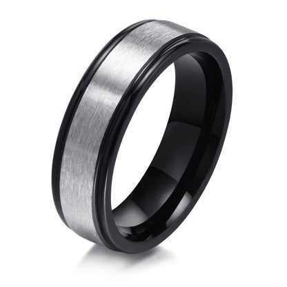 Black Simple Titanium Steel Men's Band