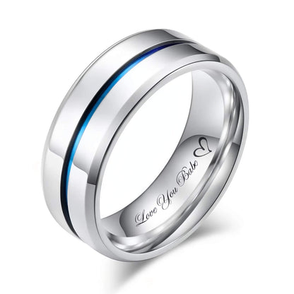Mens Promise Rings Blue 8mm
