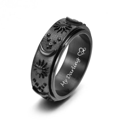 Spinner Ring Moon & Star