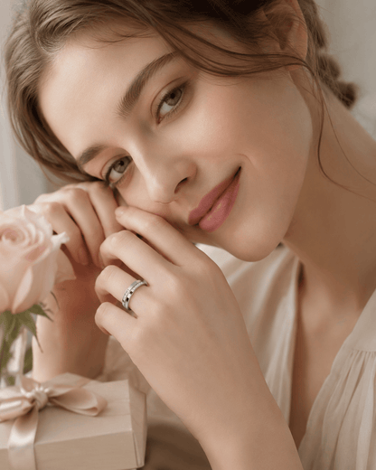 Custom Engraved Rhinestone Promise Ring for Women