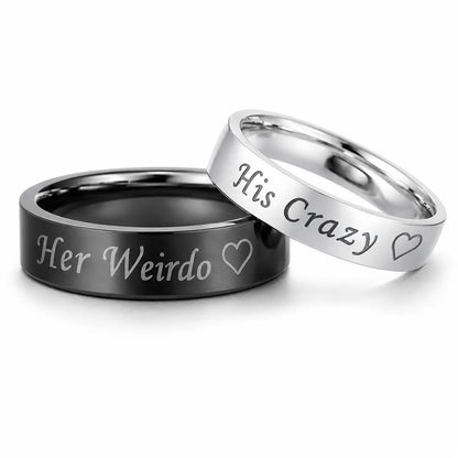 His Crazy & Her Weirdo Couple Promise Rings