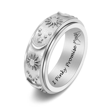 Spinner Ring Moon & Star
