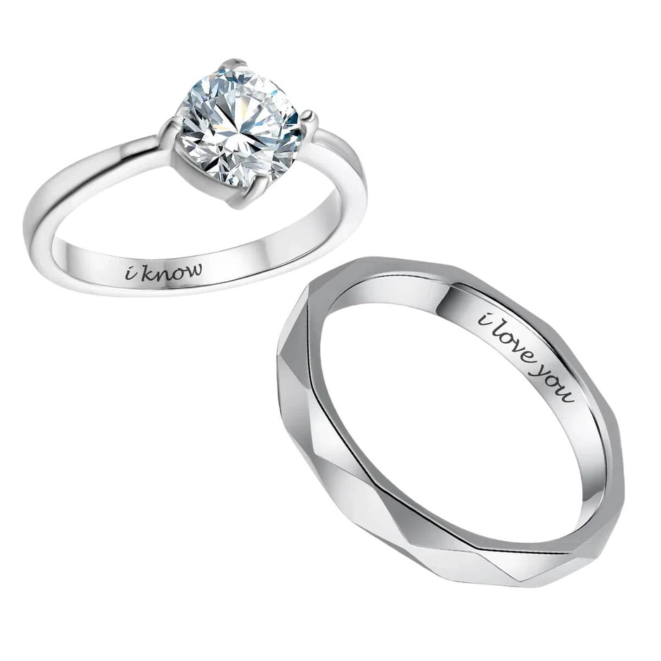 Couple Rings - Personalized Matching Promise Rings For Her & His ...