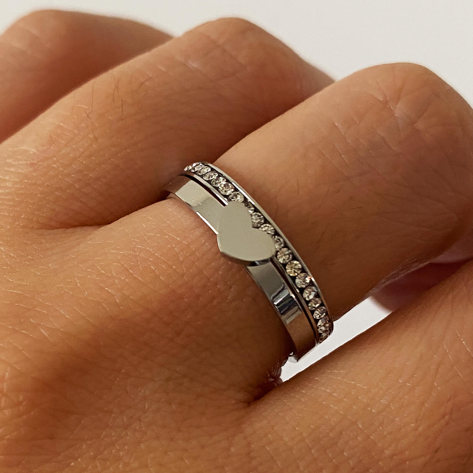 Promise Rings 2 Two Piece Promise Rings for Women Engraving Engagement Ring Sets ...