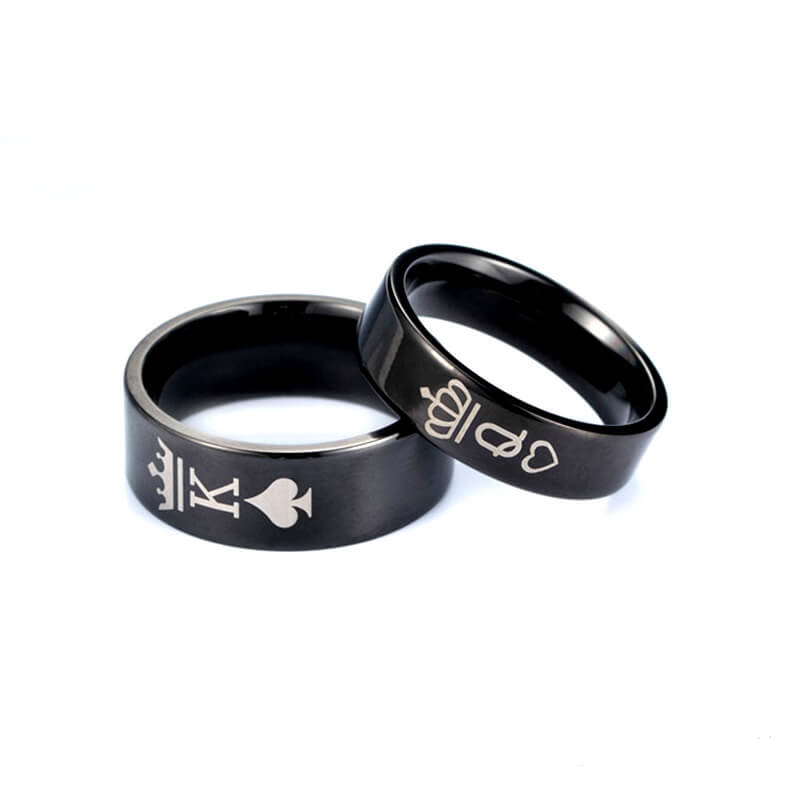 Crown couple Titanium steel male and female rings