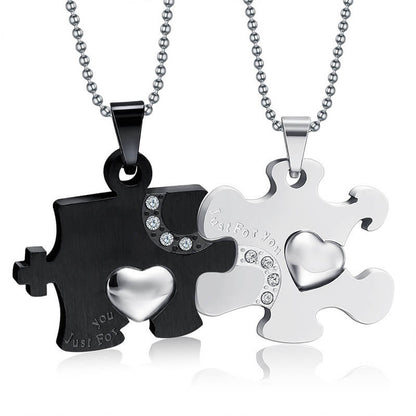 Matching Puzzle Heart Pendant