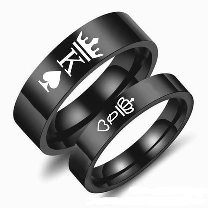 Crown couple Titanium steel male and female rings
