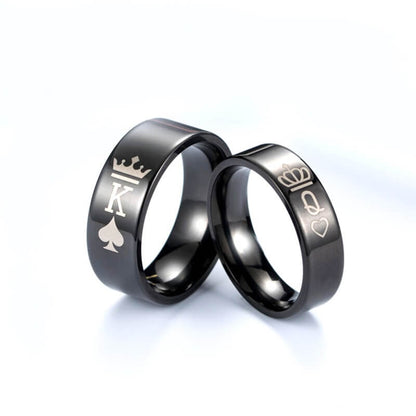 Crown couple Titanium steel male and female rings
