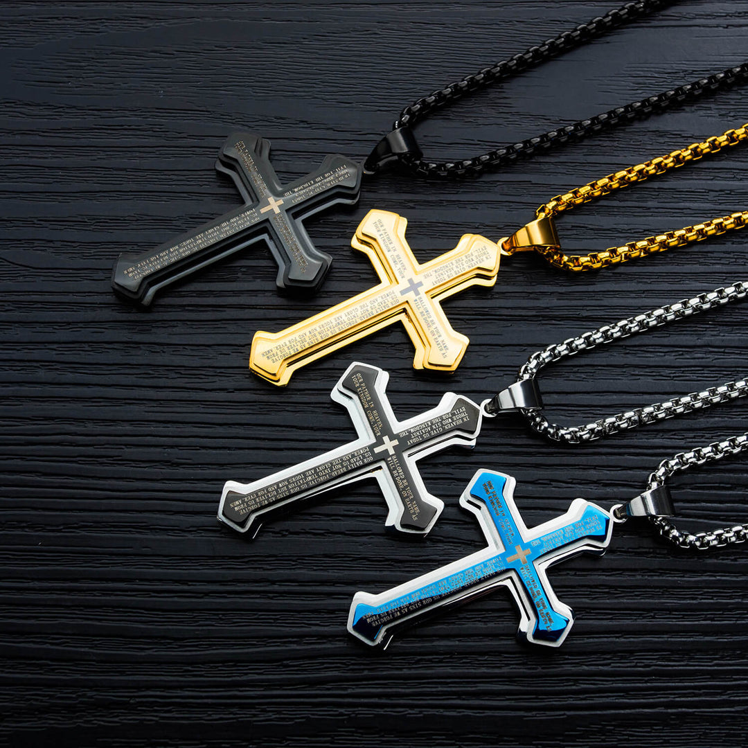 Titanium Cross Pendant Necklace