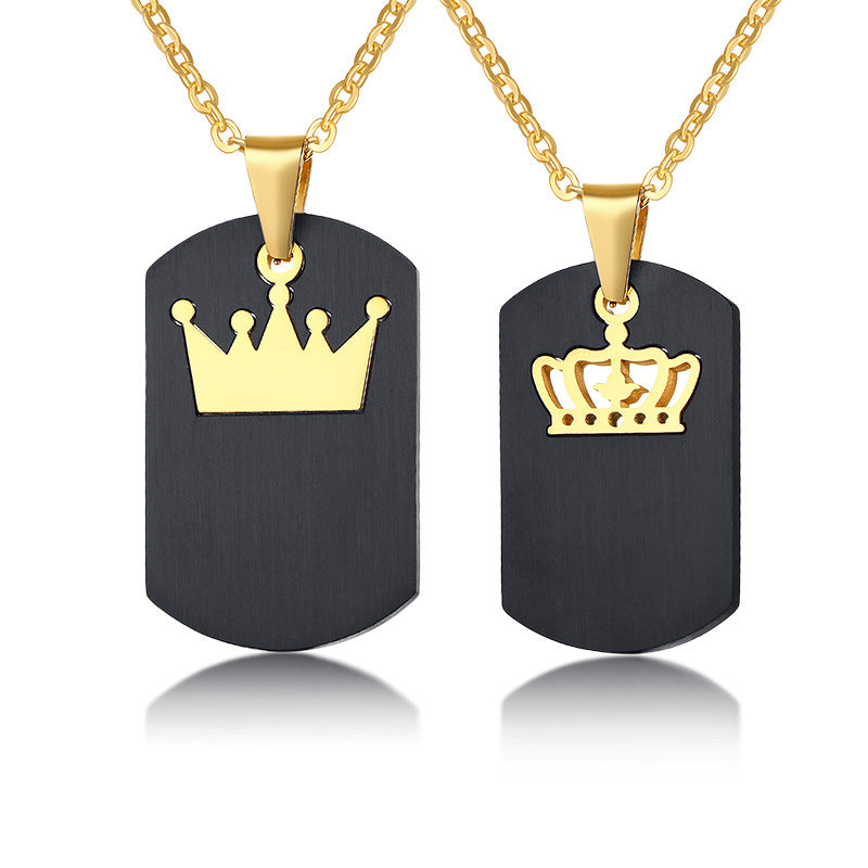 King & Queen Crown Couple Necklaces