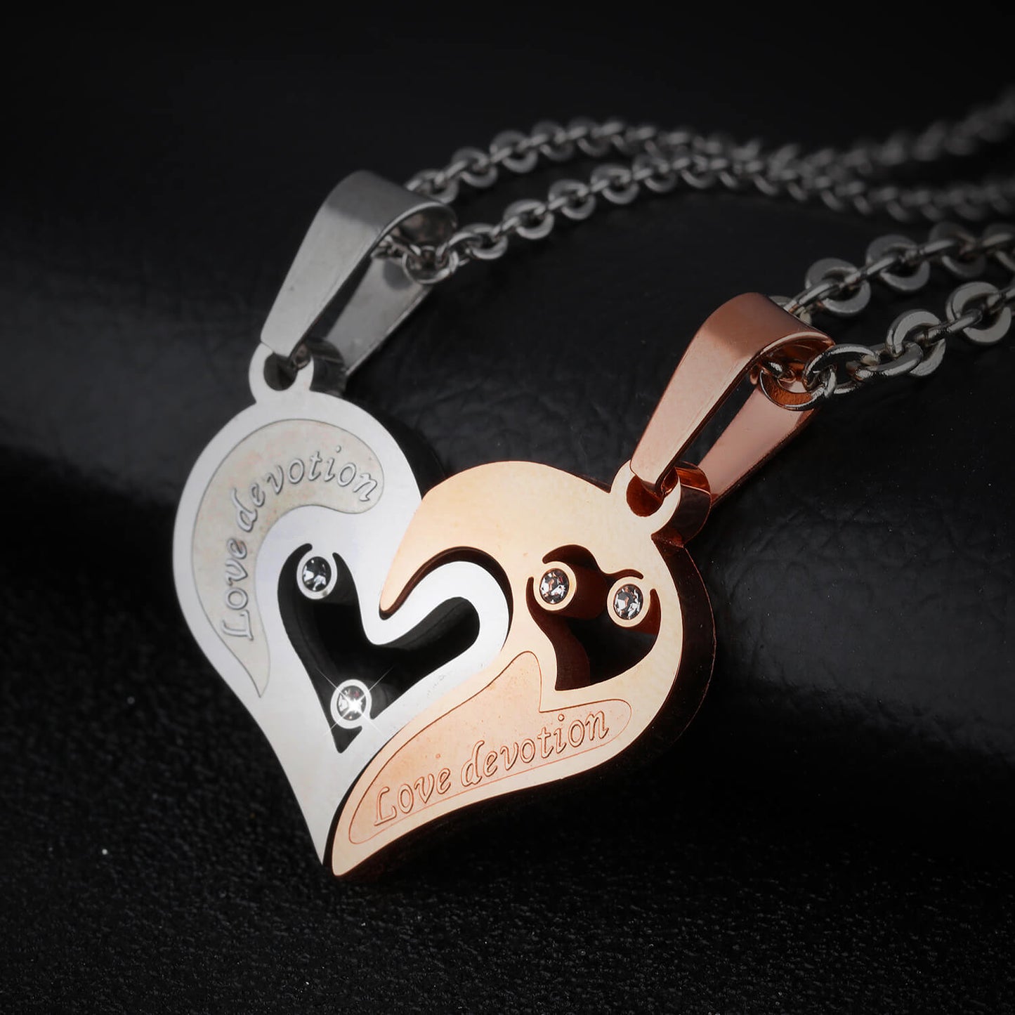 Matching Heart Couple Necklaces