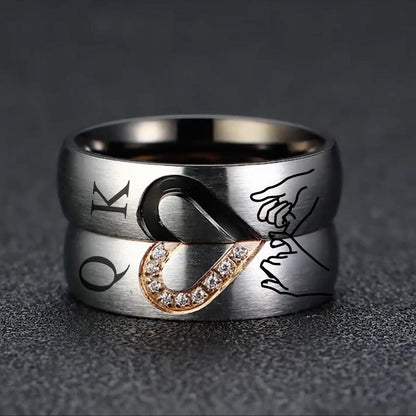 Pinky Promise Heart Rings