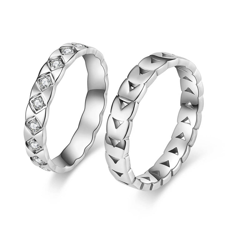 His and Her Promise Rings Rhombus