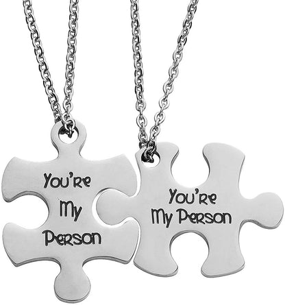 His and Hers Puzzle Necklace Couples