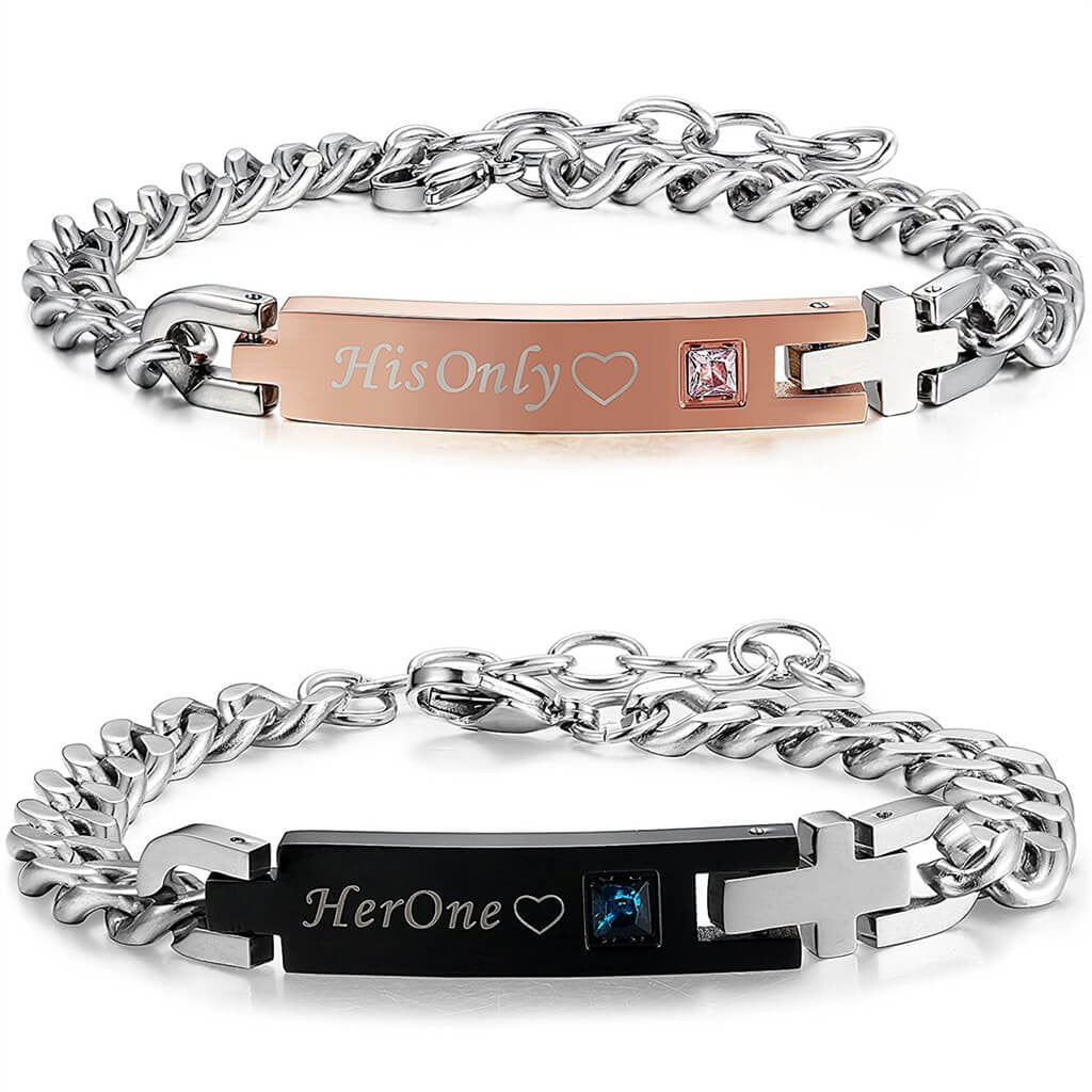 Her One & His Only Bracelets For Couples