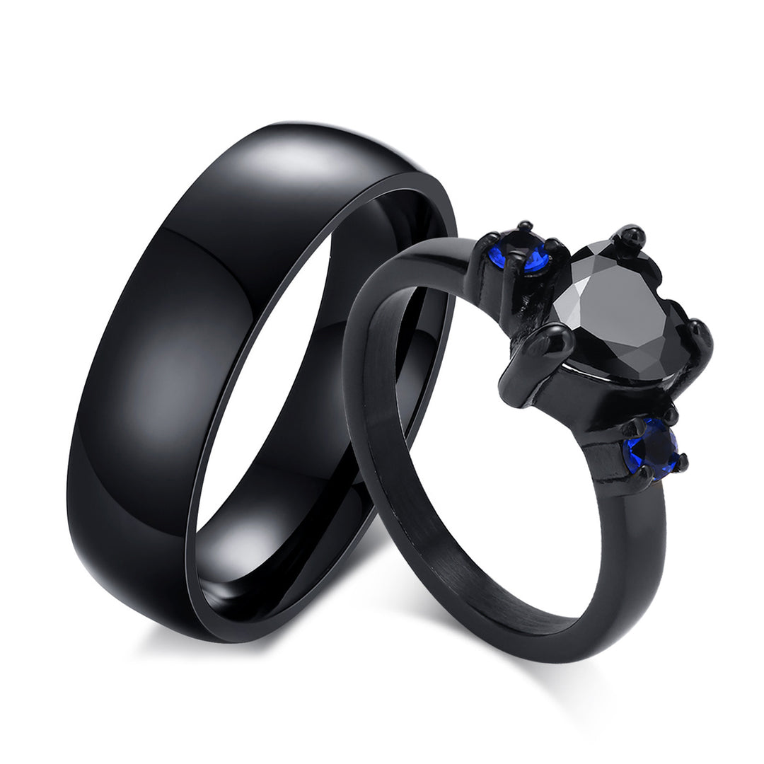 Black Promise Ring Set