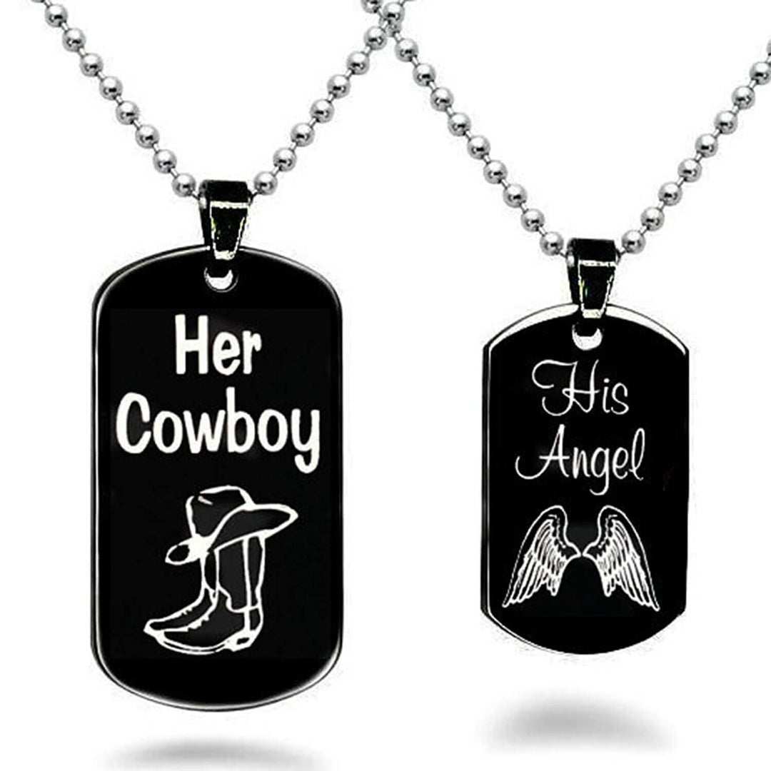 Her Cowboy His Angel Necklace