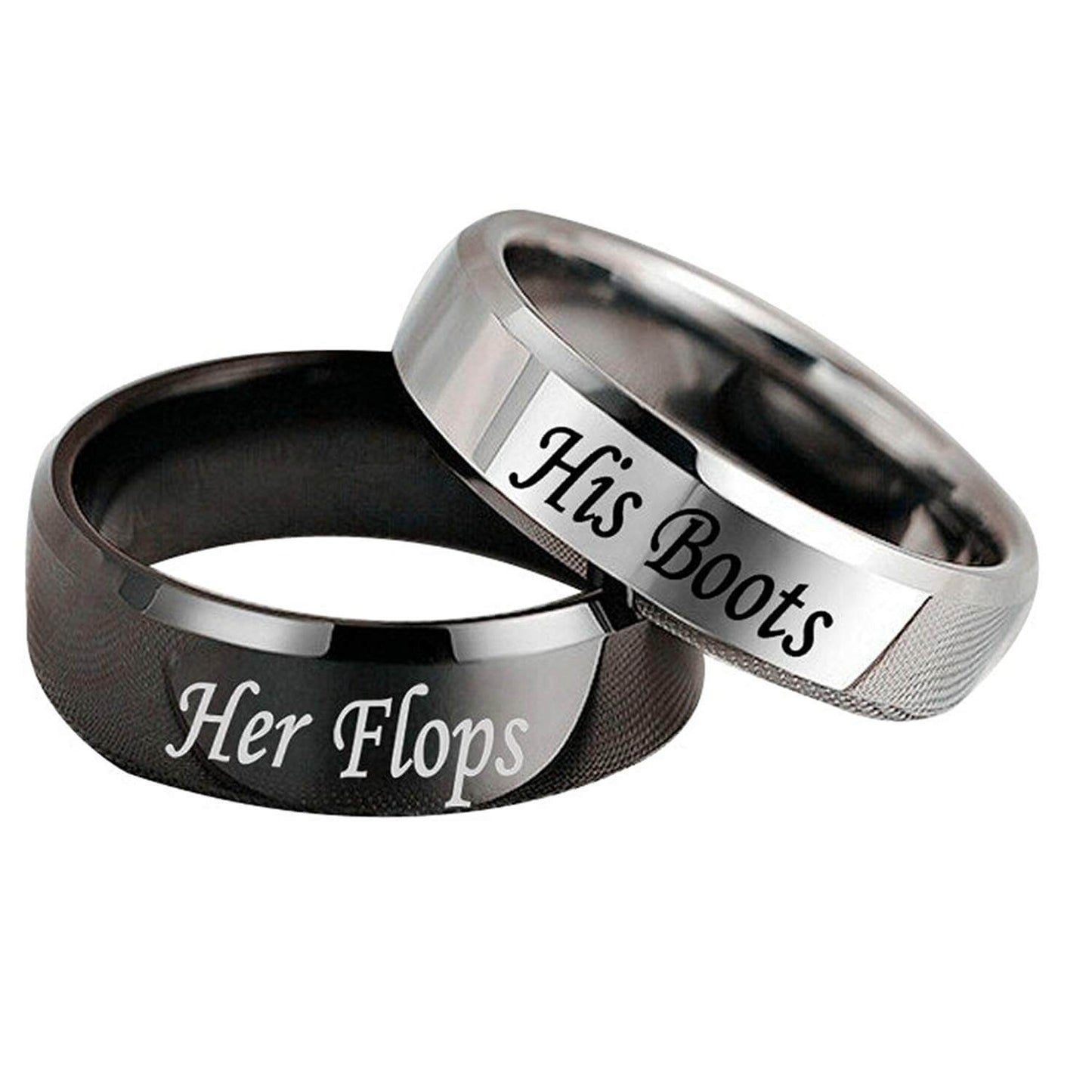 His Boots Her Flops Couple Rings
