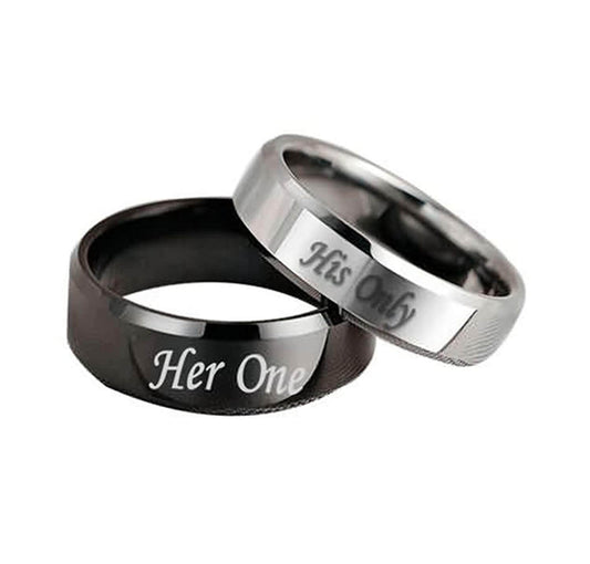 Couple His Only Her One Promise Rings